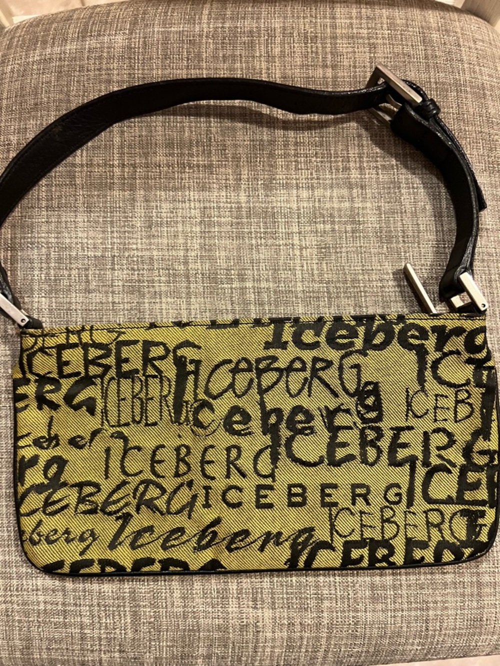 Iceberg Lime Green and Black Logo Shoulder Bag